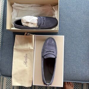 Nubuck suede driving shoes